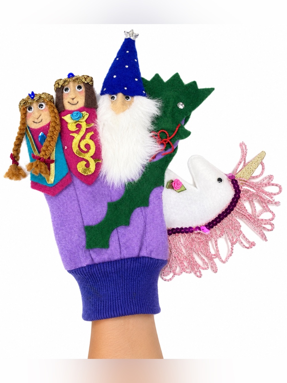Vtg Fairy Tale Finger Puppet Glove Plush Toy For Babies & Kids Storytelling